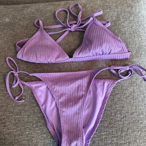 Xhilaration Lavender Ribbed Bikini